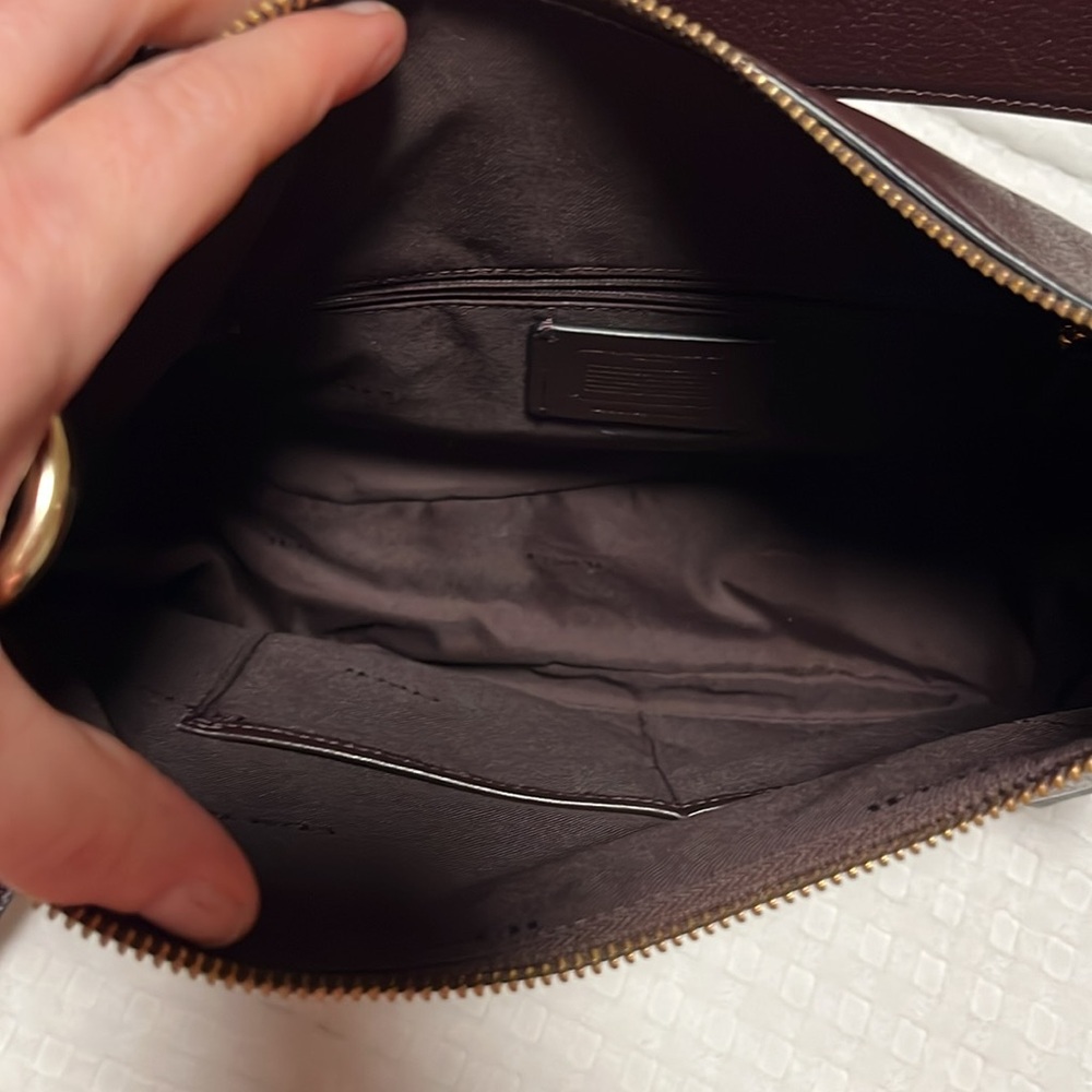 Coach Burgundy Leather Hobo Bag with Gold Hardware - Picture 3 of 7
